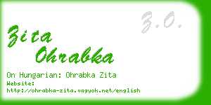 zita ohrabka business card